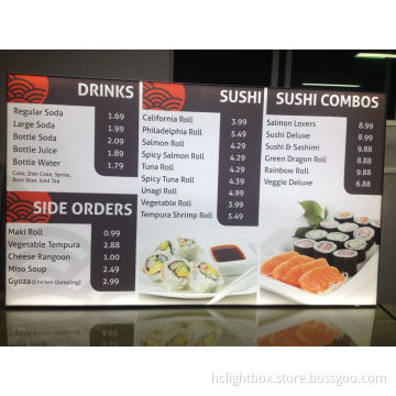 LED Light Box Menu